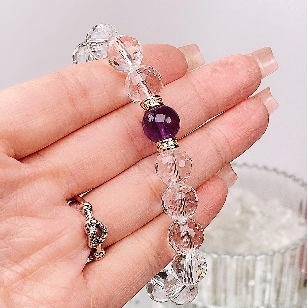 白水晶手串 天然水晶手链 原创设计 美丽水晶 财云水晶手串