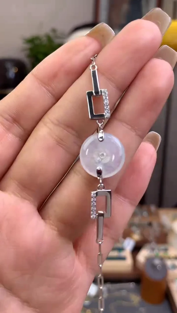翡翠银S925镶嵌吊坠(不含链)手链