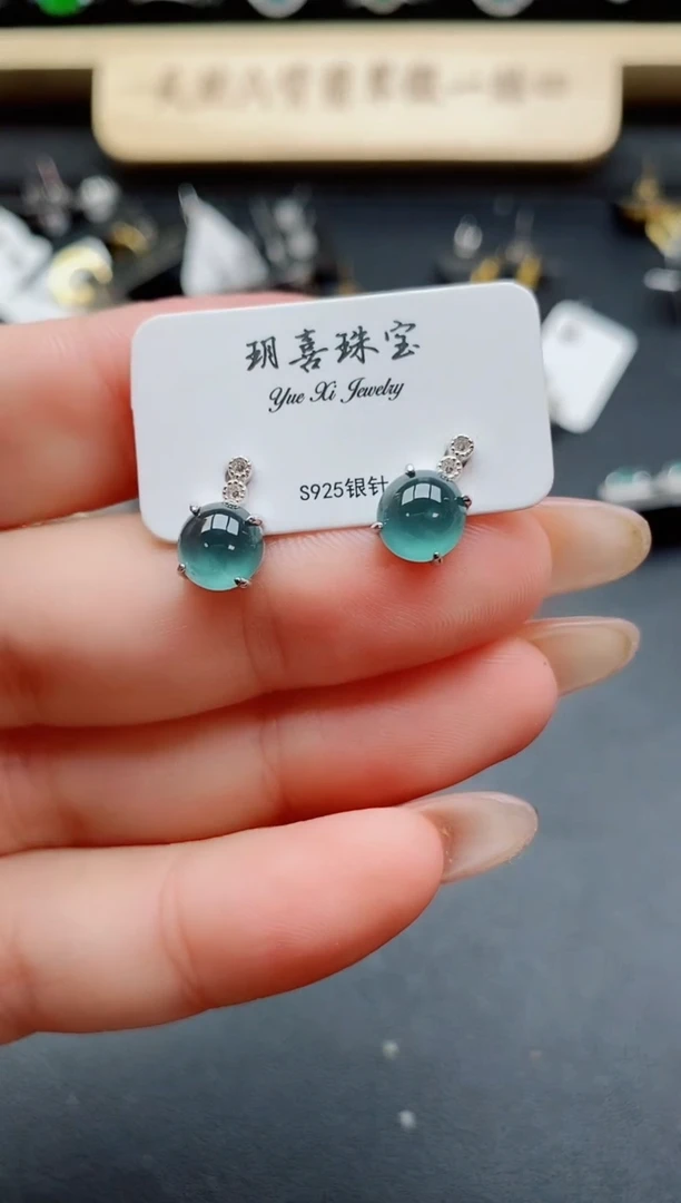 银S925镶嵌戒指翡翠1