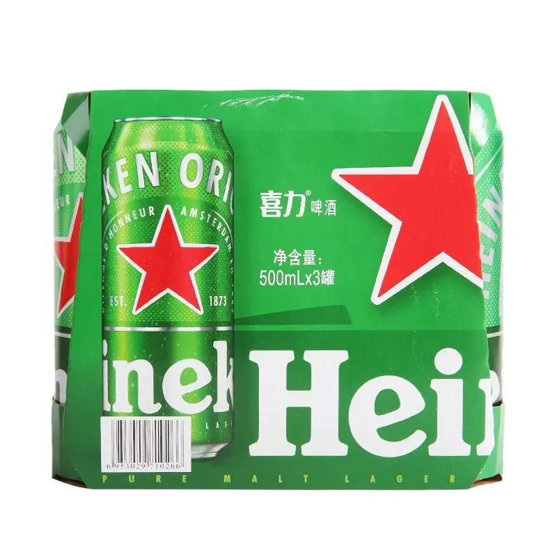 喜力罐装啤酒500ml*3罐/组