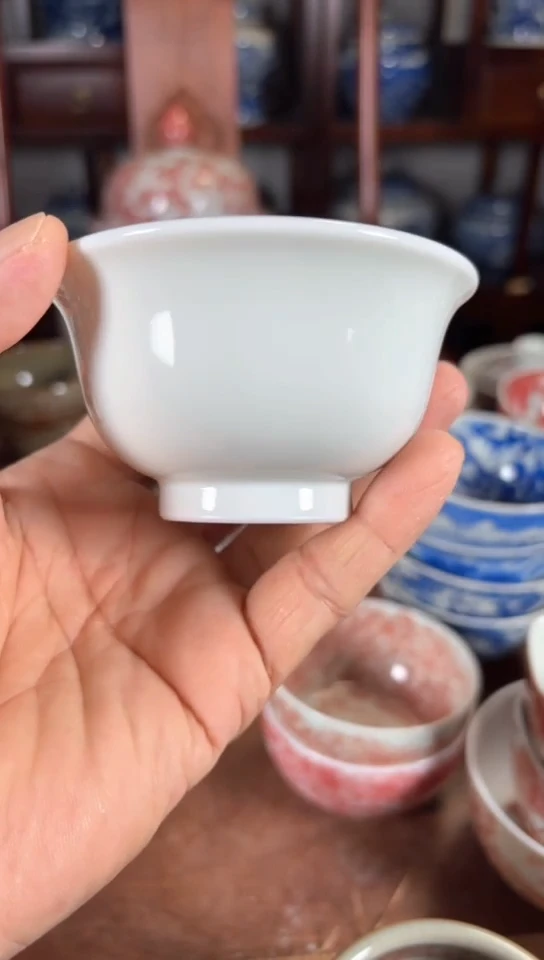 柴窑白胎杯杯压手