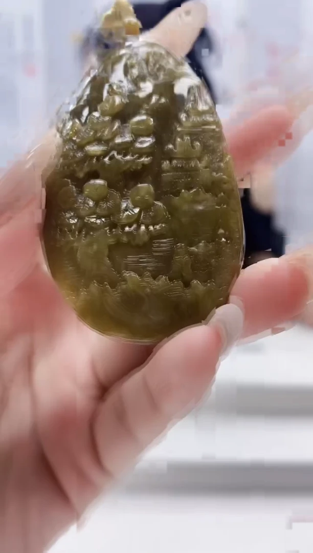 未镶嵌定制翡翠5160lr-毛货挂件56