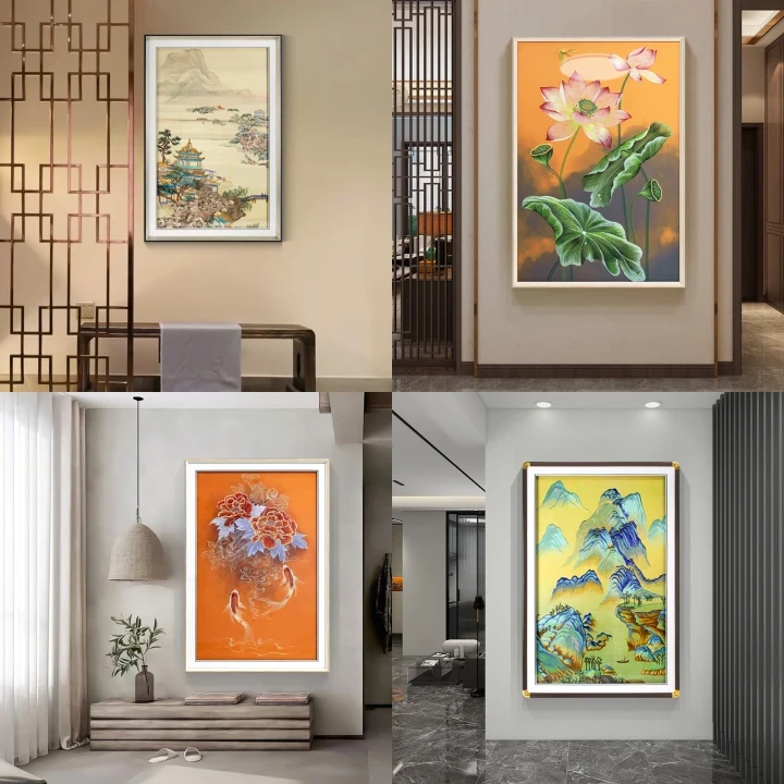 【苏绣坊-落地合集】织锦绣装饰玄关挂画2025最新款高级感