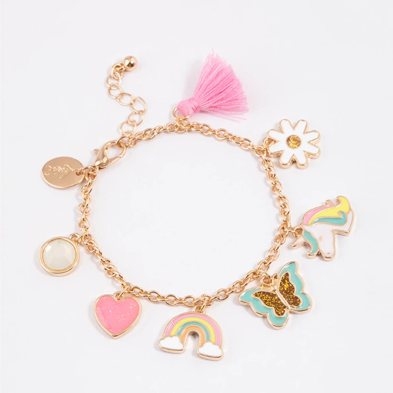 合金手链 Lovisa儿童流苏独角兽吊坠手链日韩甜美可爱日常配饰