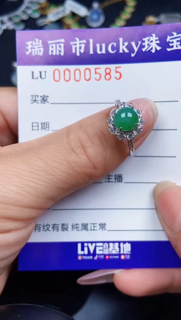 翡翠银S925镶嵌颈饰0585