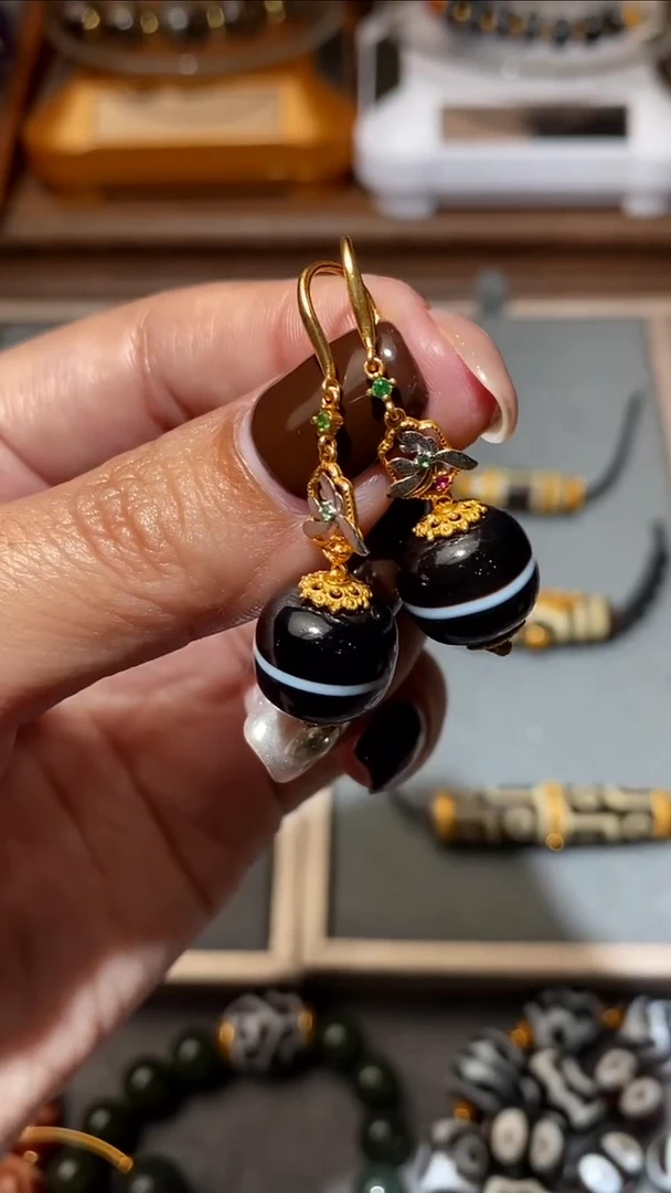 【闪购商品】玛瑙/玉髓颈饰未镶嵌LZ-00954-药师耳坠