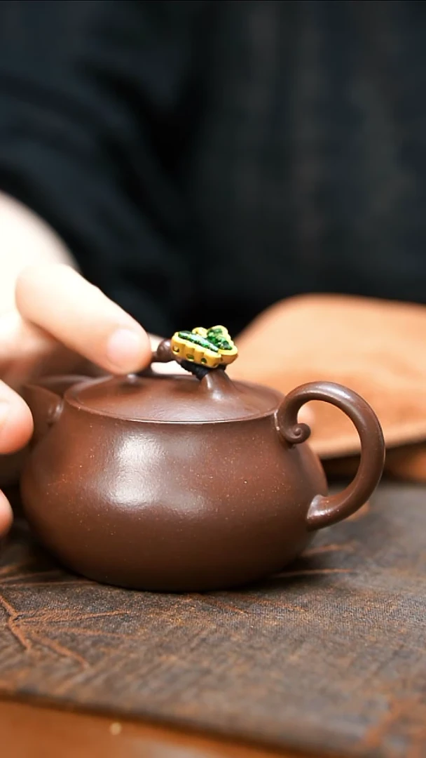 紫砂茶壶紫泥如意壶