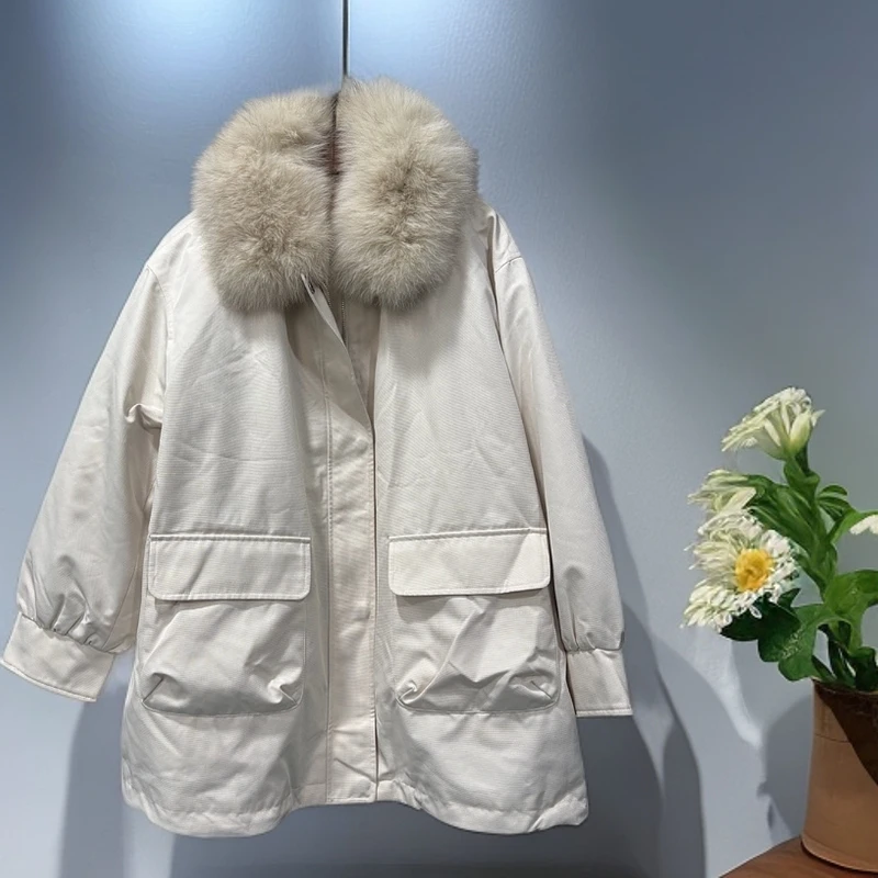 女士翻领派克外套