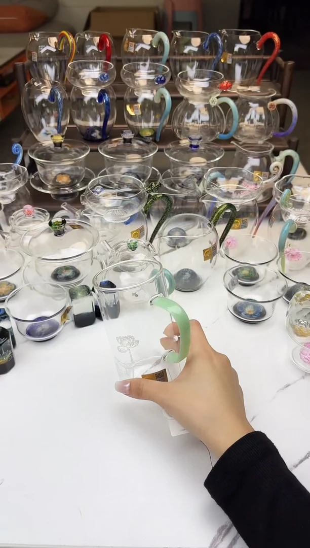 手工艺品玻璃禾器好运连连清简杯