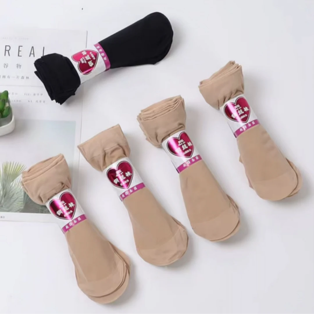 女士短丝袜夏季薄款防勾丝肉色短钢丝袜耐磨短袜面膜钢丝袜