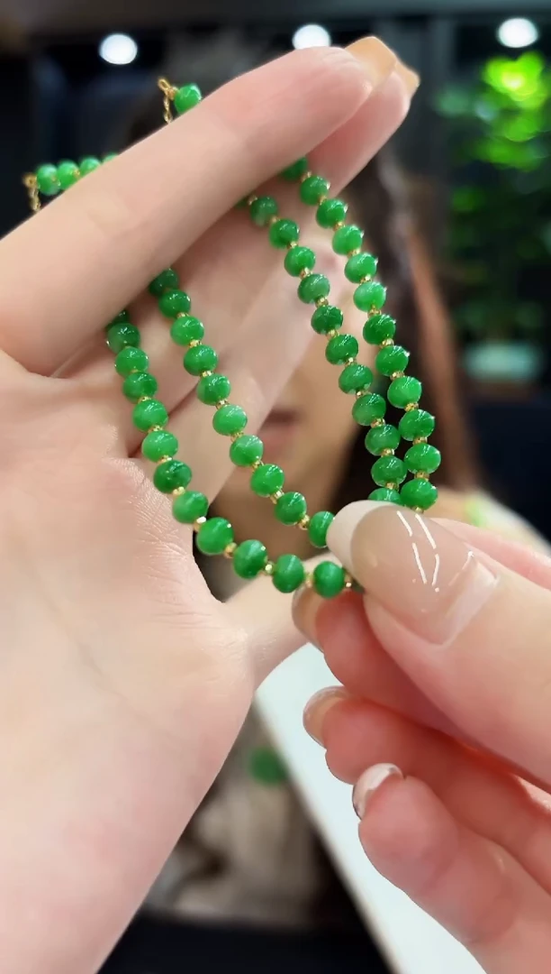 18K金镶嵌手链翡翠缅料A货/多样性发货/一件