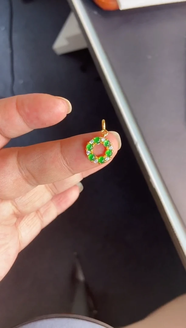 吊坠(不含链)银S925镶嵌翡翠1