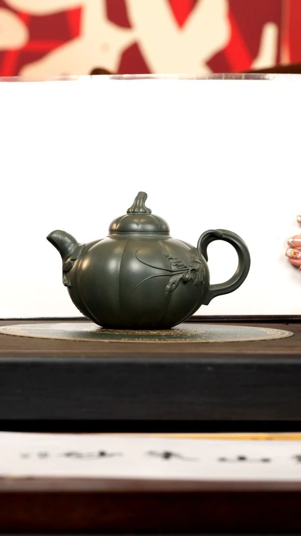 【闪购商品】紫砂茶壶XJZ 绿泥 南瓜 480cc