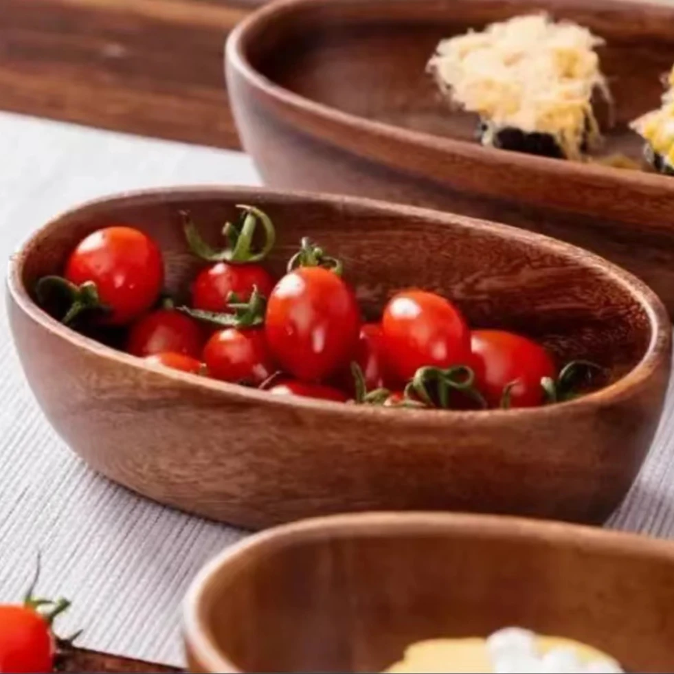 小船碗胡桃木餐盘干水果零食碗 15-8.5-4.5cm HTCJW-05