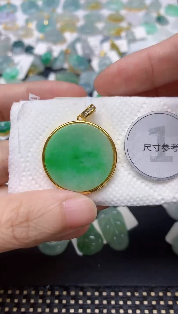 颈饰银S925镶嵌翡翠天然缅甸A货翡翠