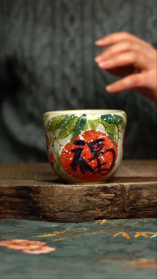 【闪购商品】杯釉下彩手工手绘同款陶器