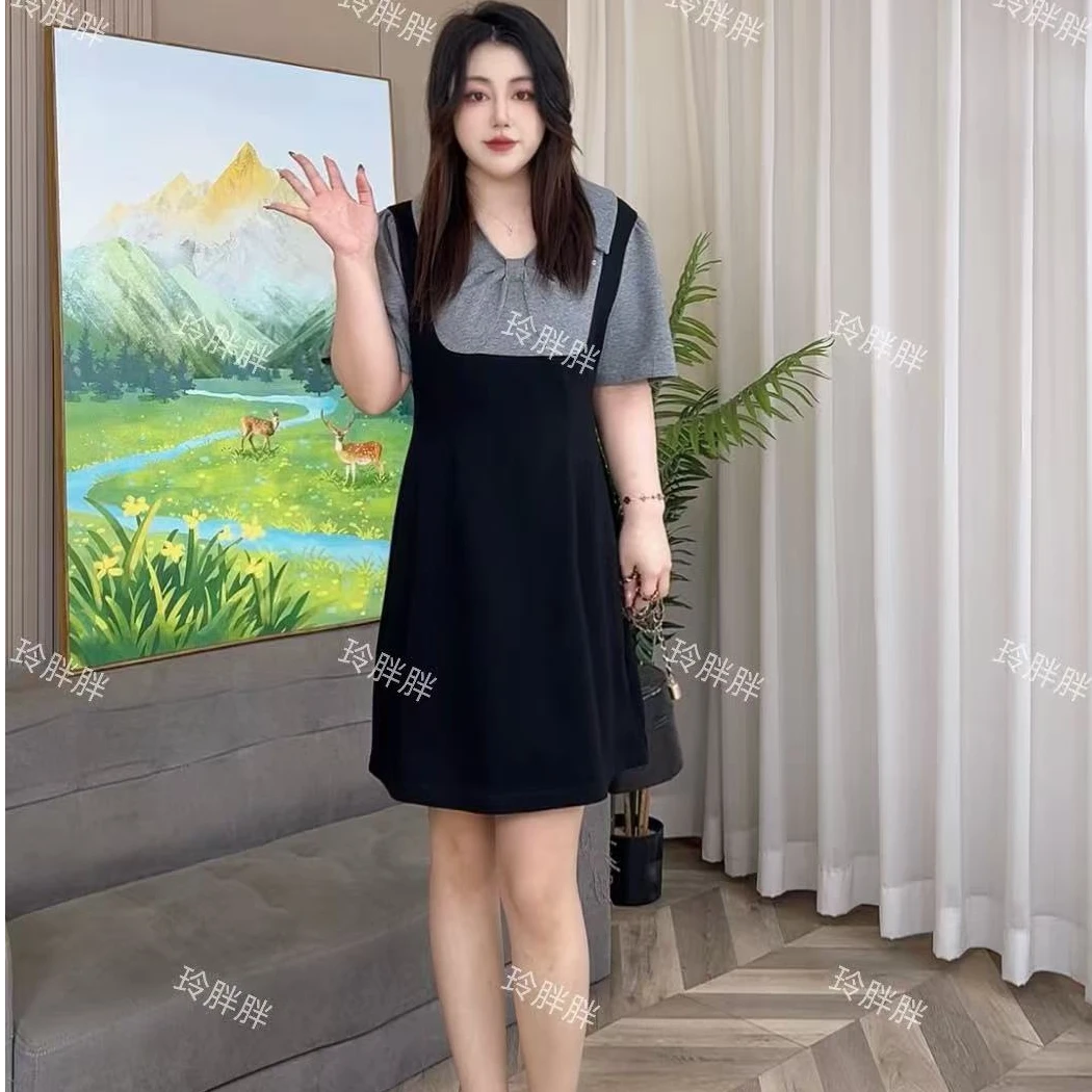 【玲胖胖 心灵寄语】宽松时尚百搭显瘦大码连衣裙LPP61538