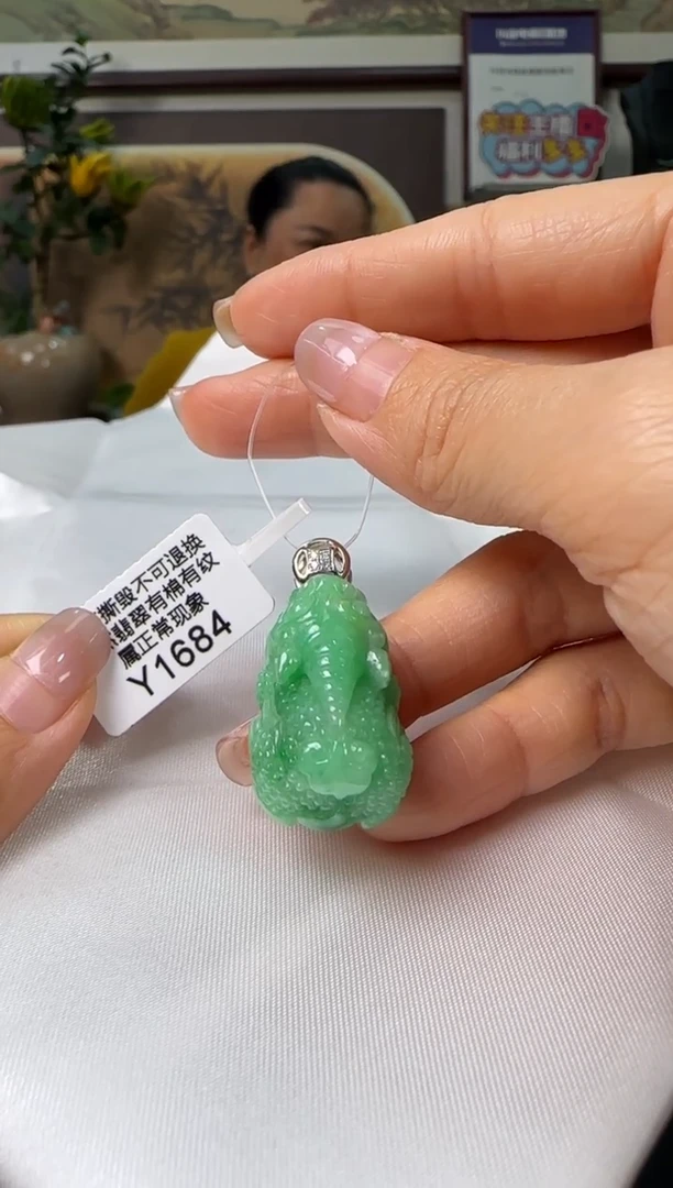 颈饰18K金镶嵌翡翠Y1684 貔貅