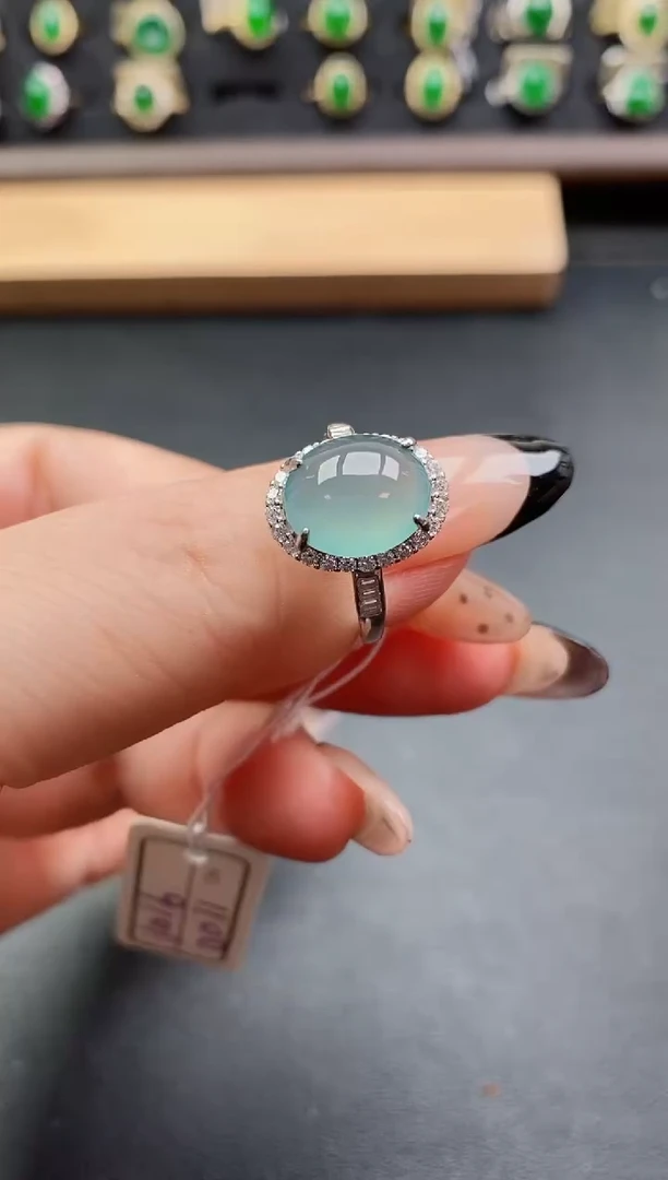 银S925镶嵌戒指翡翠1