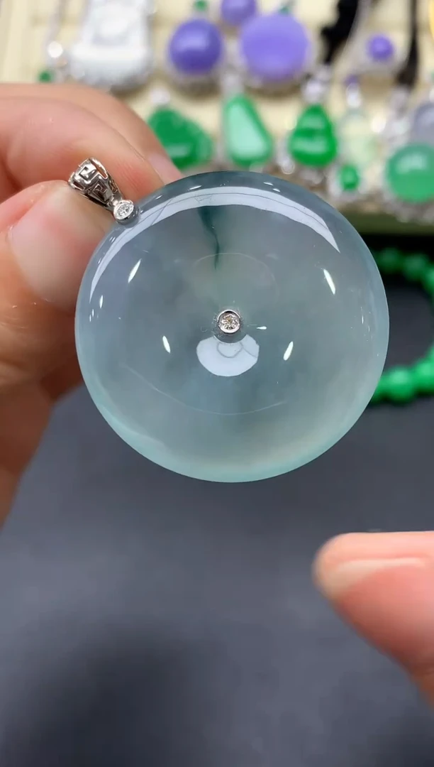 颈饰18K金镶嵌翡翠319-中国好珍宝