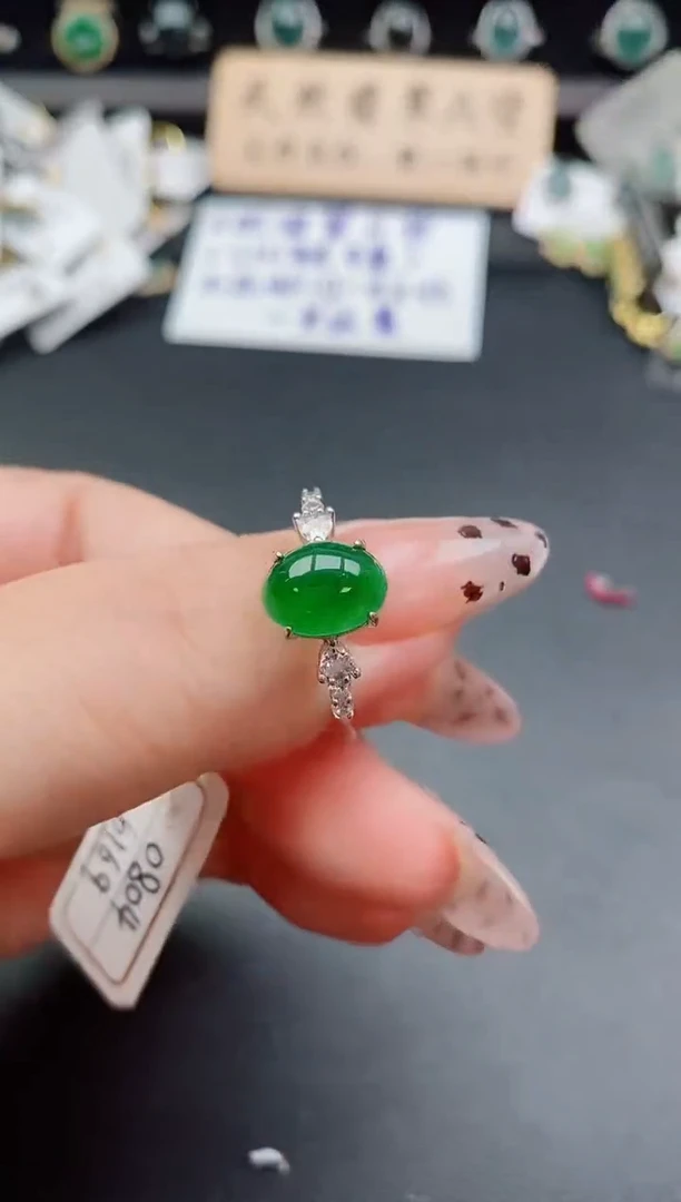 银S925镶嵌戒指翡翠2121