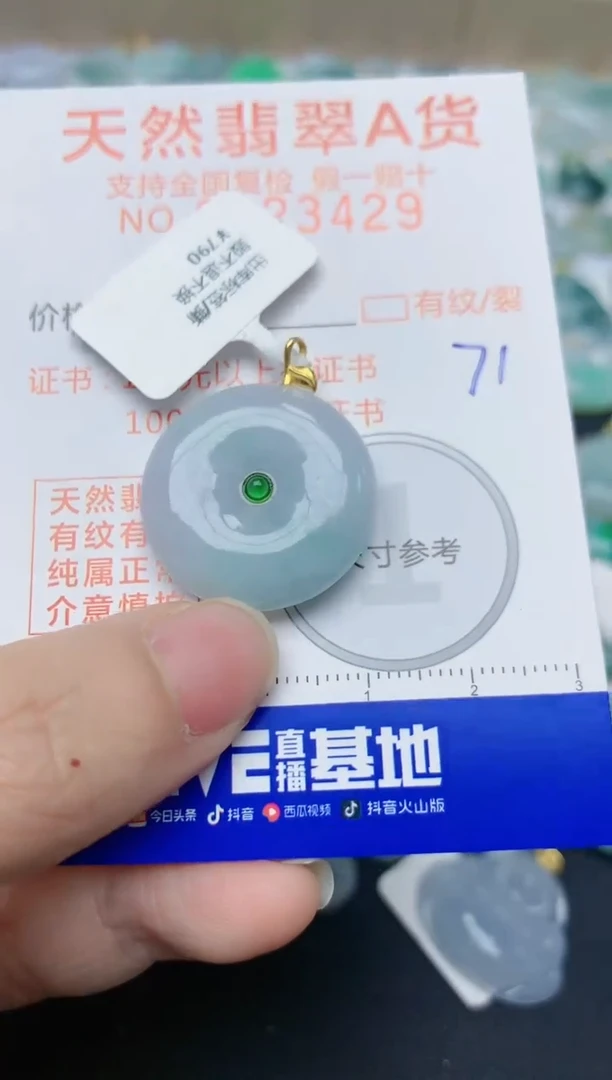 【闪购商品】翡翠颈饰18K金镶嵌天然翡翠A货    71