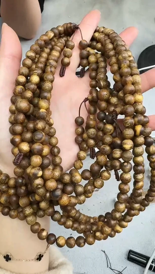 沉香手串0820虎斑棋圆珠多圈多样性发一