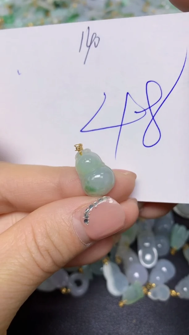 【闪购商品】翡翠挂件18K金镶嵌 天然翡翠A货