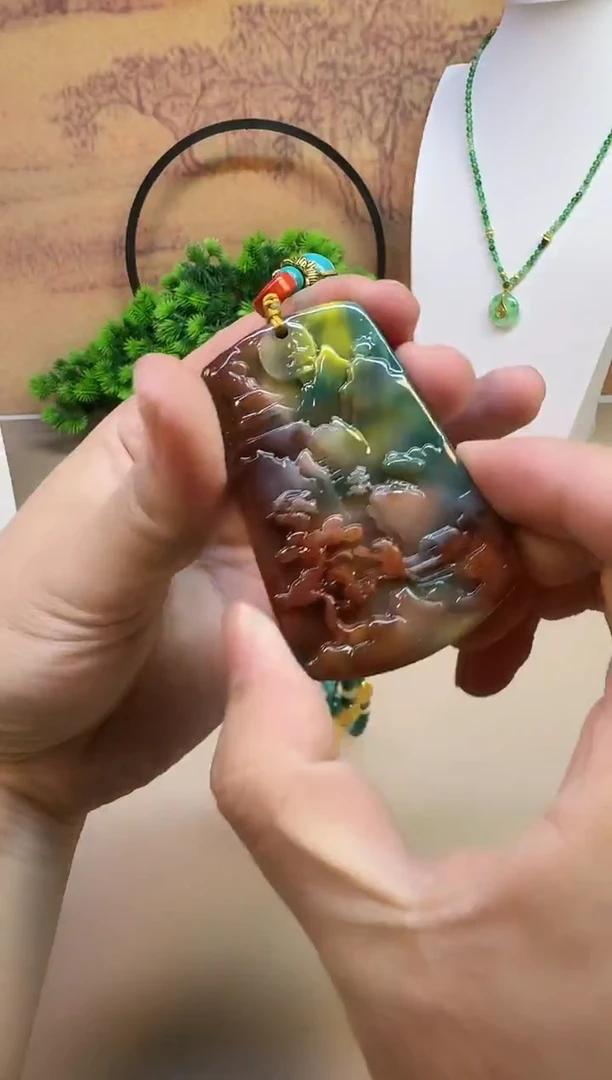 14K金镶嵌颈饰玛瑙/玉髓B196