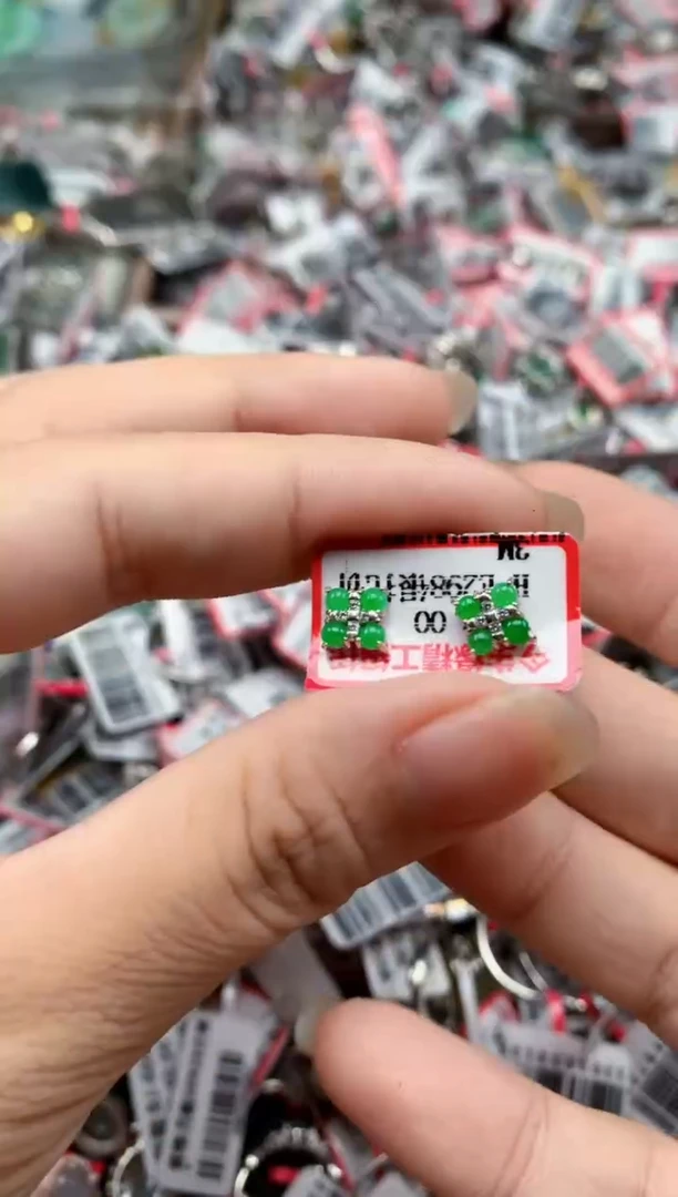 银S925镶嵌戒指翡翠天然A货缅甸翡翠
