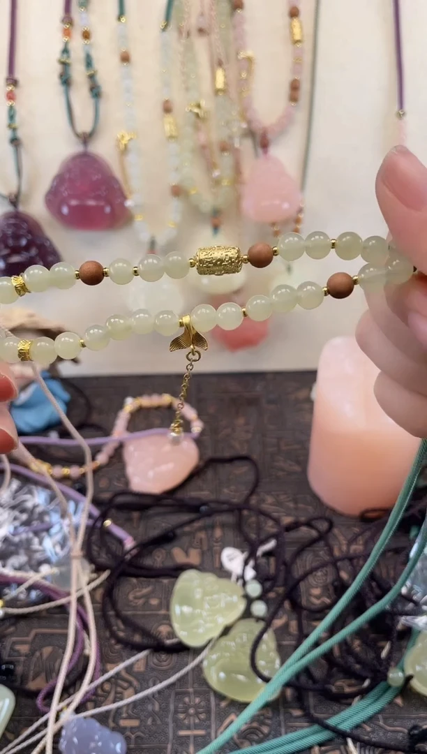 毛衣链未镶嵌石英质玉往****你天然玉石毛衣链