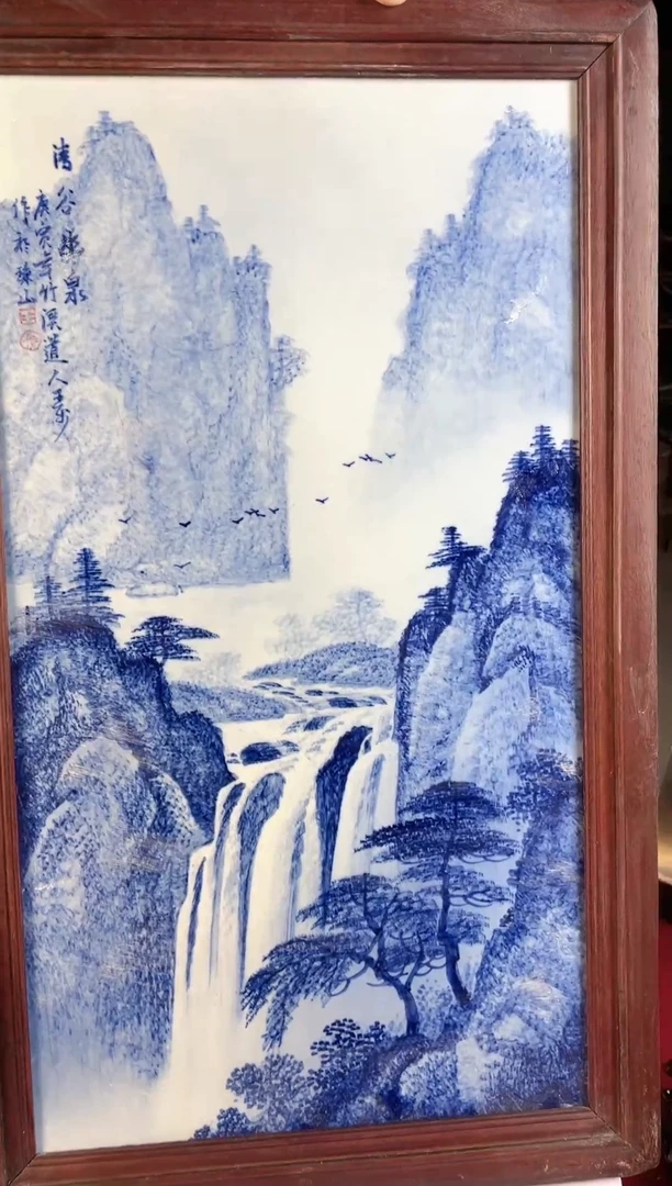 瓶陶景德镇精美瓷板画