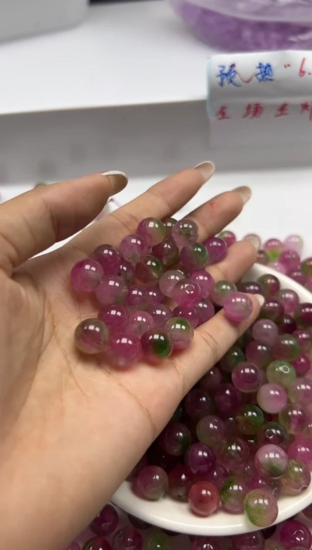 未镶嵌颈饰碧玺w1780西瓜碧玺10mm*20颗