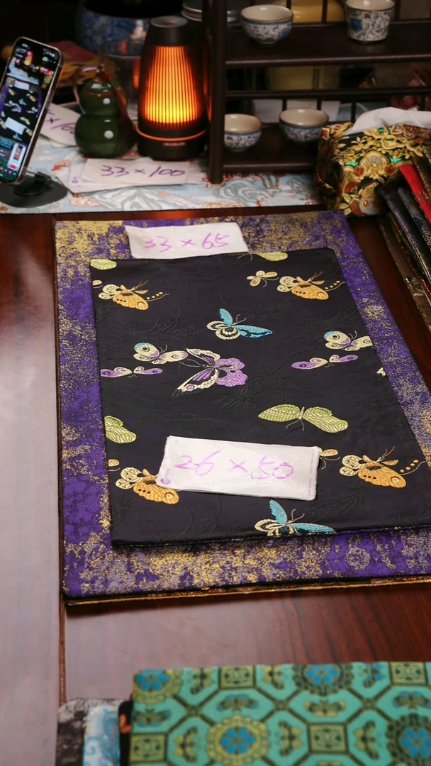 【梦幻蝴蝶双面】中国风干泡织锦茶席26*50