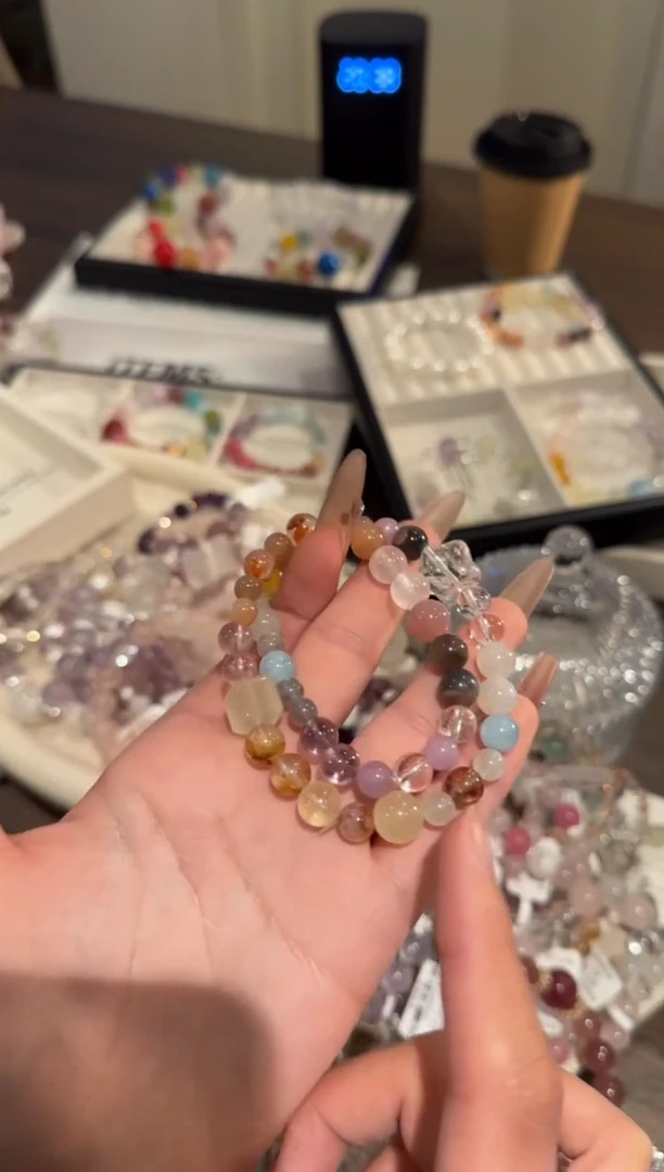 水晶手链合金多宝双圈x1909