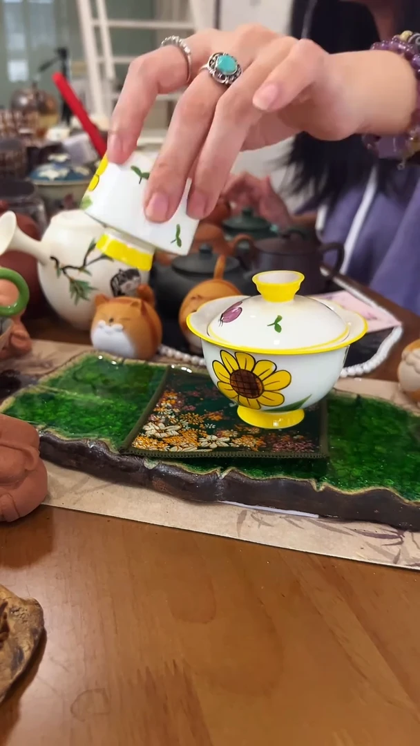 【茶瓷物语】太阳花盖碗