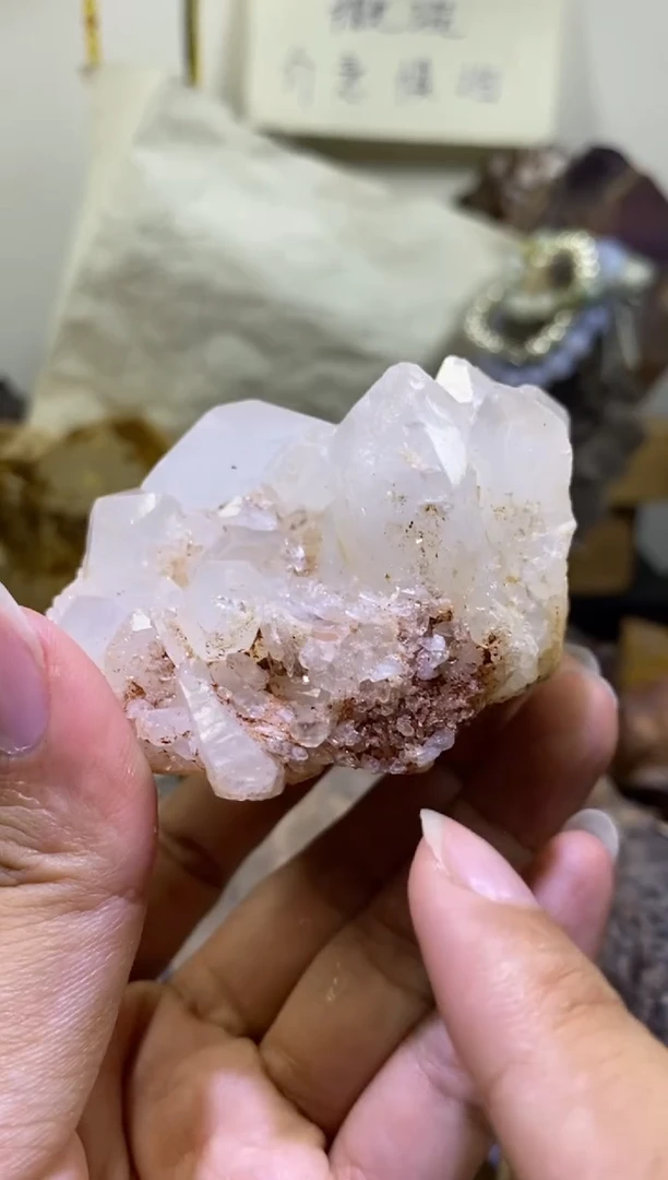 未镶嵌珠宝半成品水晶73号马岛白水晶花249g