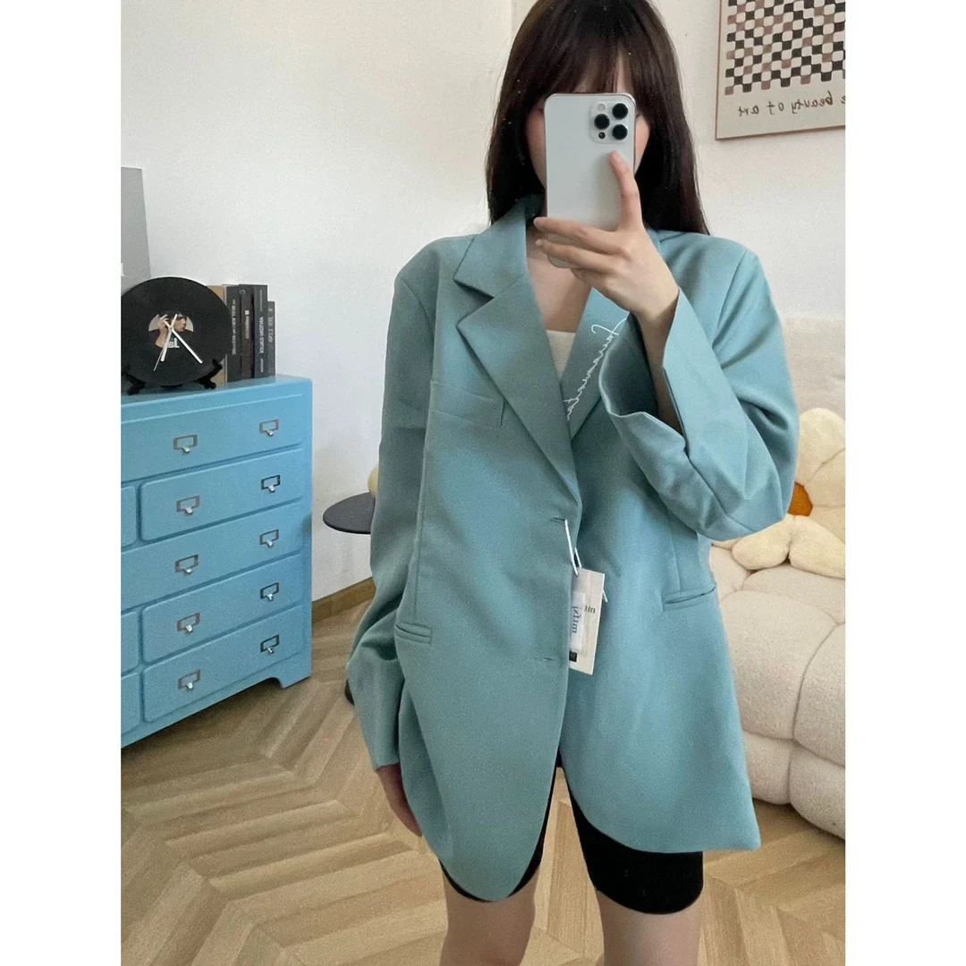 马卡龙色系女2024宽松休闲西服高级感不撞衫西装外套 Z002