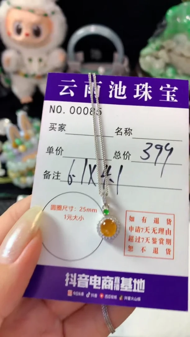 颈饰银S925镶嵌翡翠翡翠