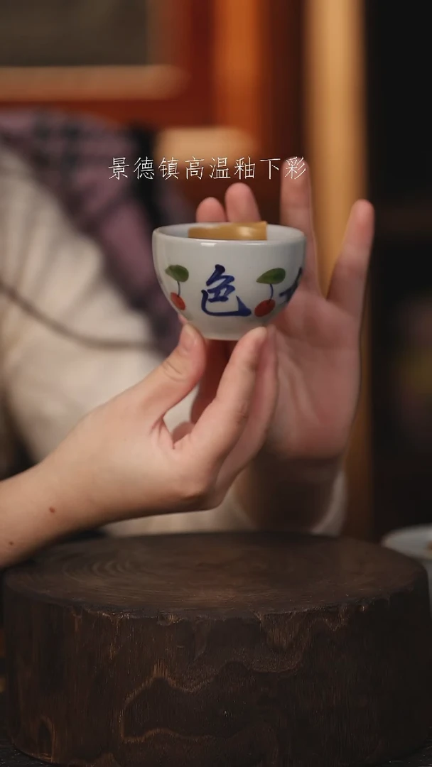 陶瓷景德镇高温釉下手绘陶瓷@L725@