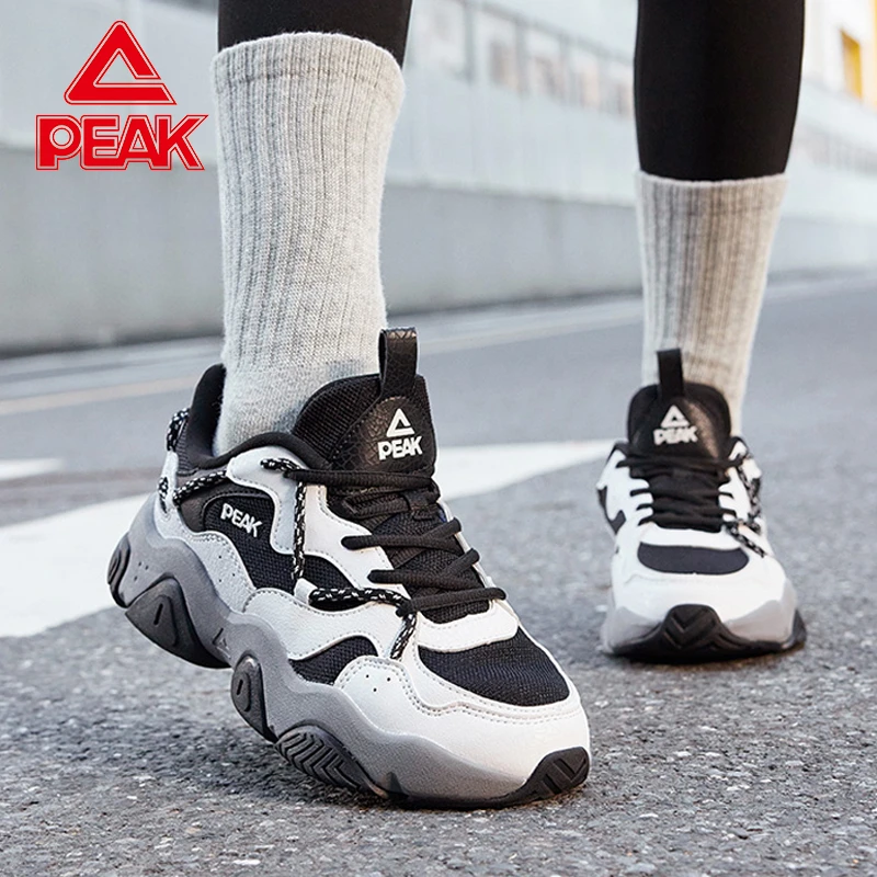 匹克猫爪鞋女鞋厚底增高老爹鞋经典配色高颜值休闲鞋-DE440077/8