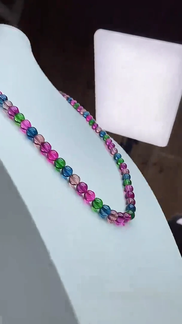 无非金属 老坑料 碧碧  8mm+ 项链 可三圈手链