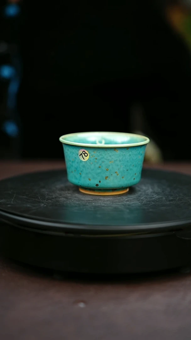 78#原矿钧瓷炉钧釉直口杯