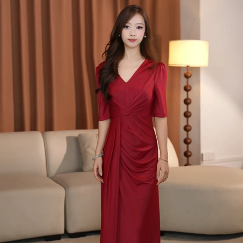 【汤媛】巴黎诗集 新款高级优雅气质小众设计连衣裙-YL20279