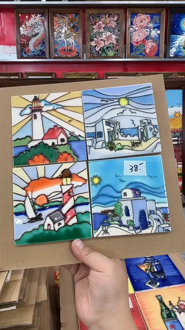 陶瓷板画10/10单瓷片4个微瑕