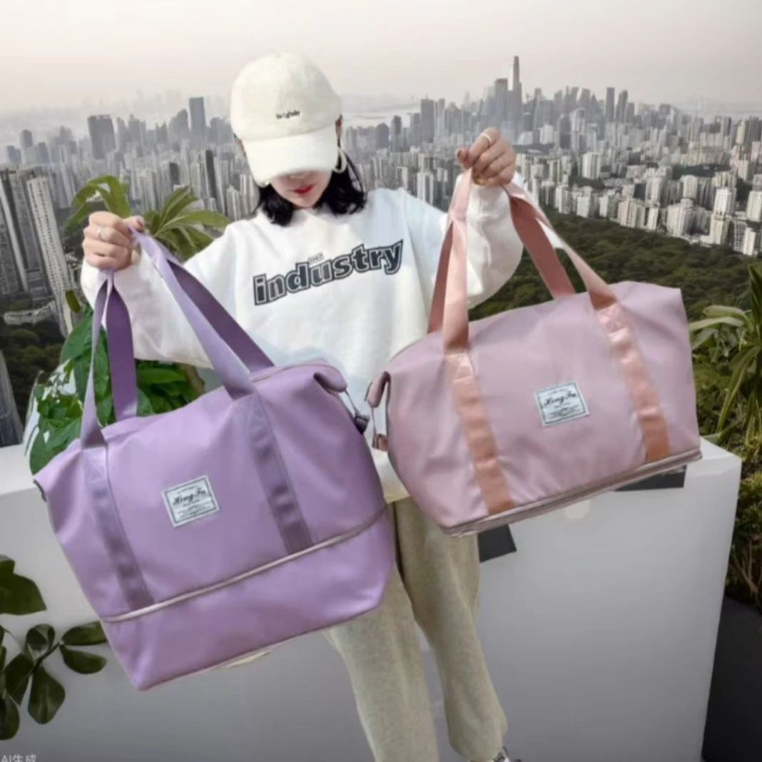 双层扩容包拉链登山包待产瑜伽健身包套拉杆旅行包加大手提包