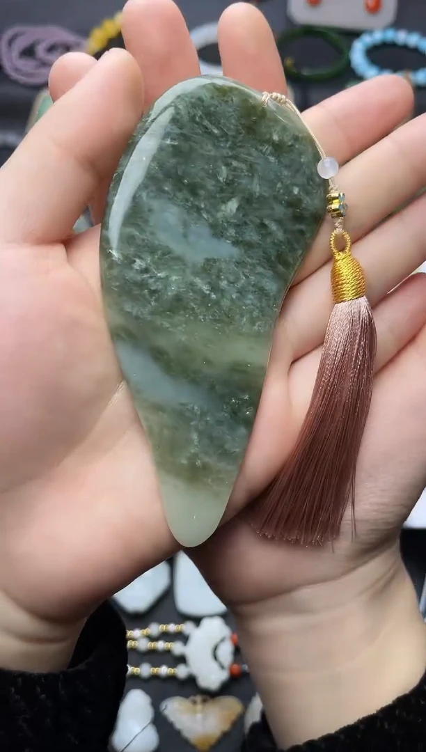 未镶嵌和田玉把件刮痧板06