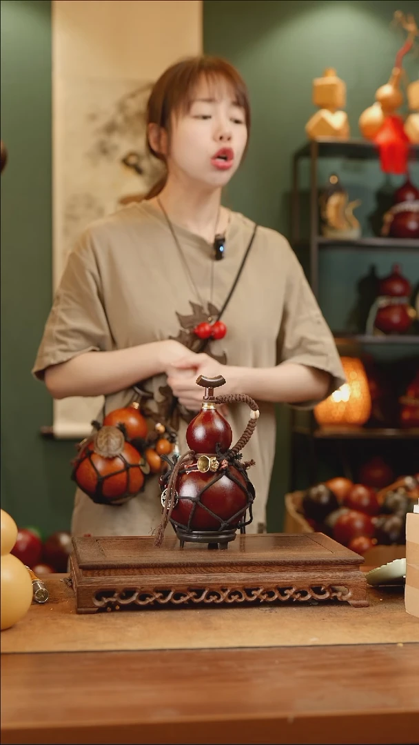 125号精品天然大漆工艺防渗内胆酒葫芦~