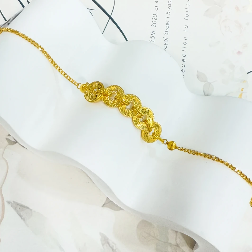 925银手链 【店长专享】925银碎冰冰五帝钱手链YS514