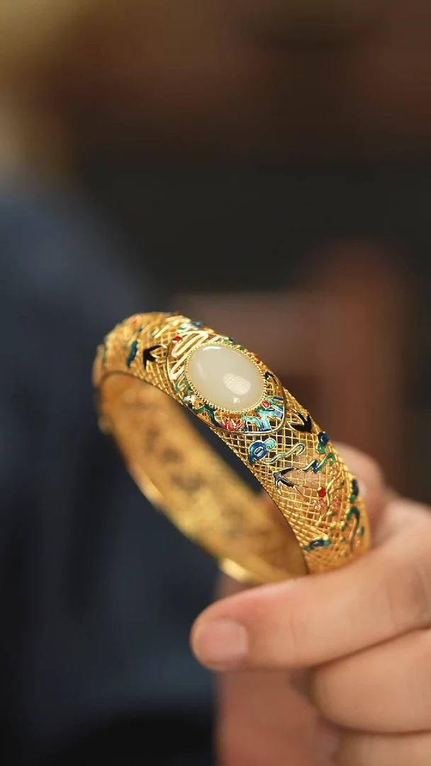 【闪购商品】和田玉手镯银S925镶嵌新款